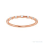 Sapphire Row Natural Diamond Wavy Inlay Ring - 14K Rose Gold (view 3)