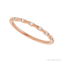 Sapphire Row Natural Diamond Wavy Inlay Ring - 14K Rose Gold (view 5)