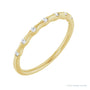 Sapphire Row Lab-Grown Diamond Wavy Inlay Ring - 14K Yellow Gold