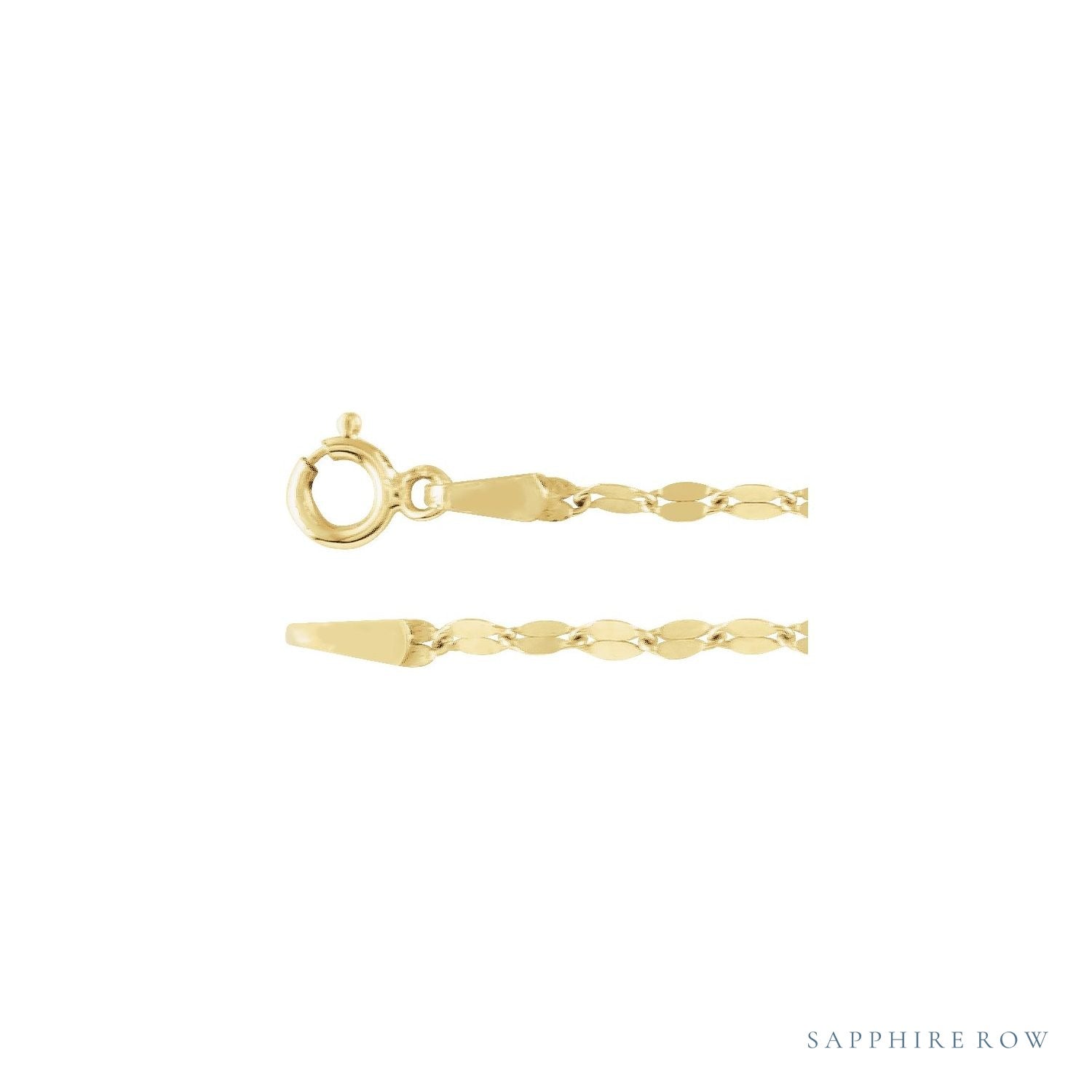 Sapphire Row Gold Keyhole Chain Necklace -  (view 2)