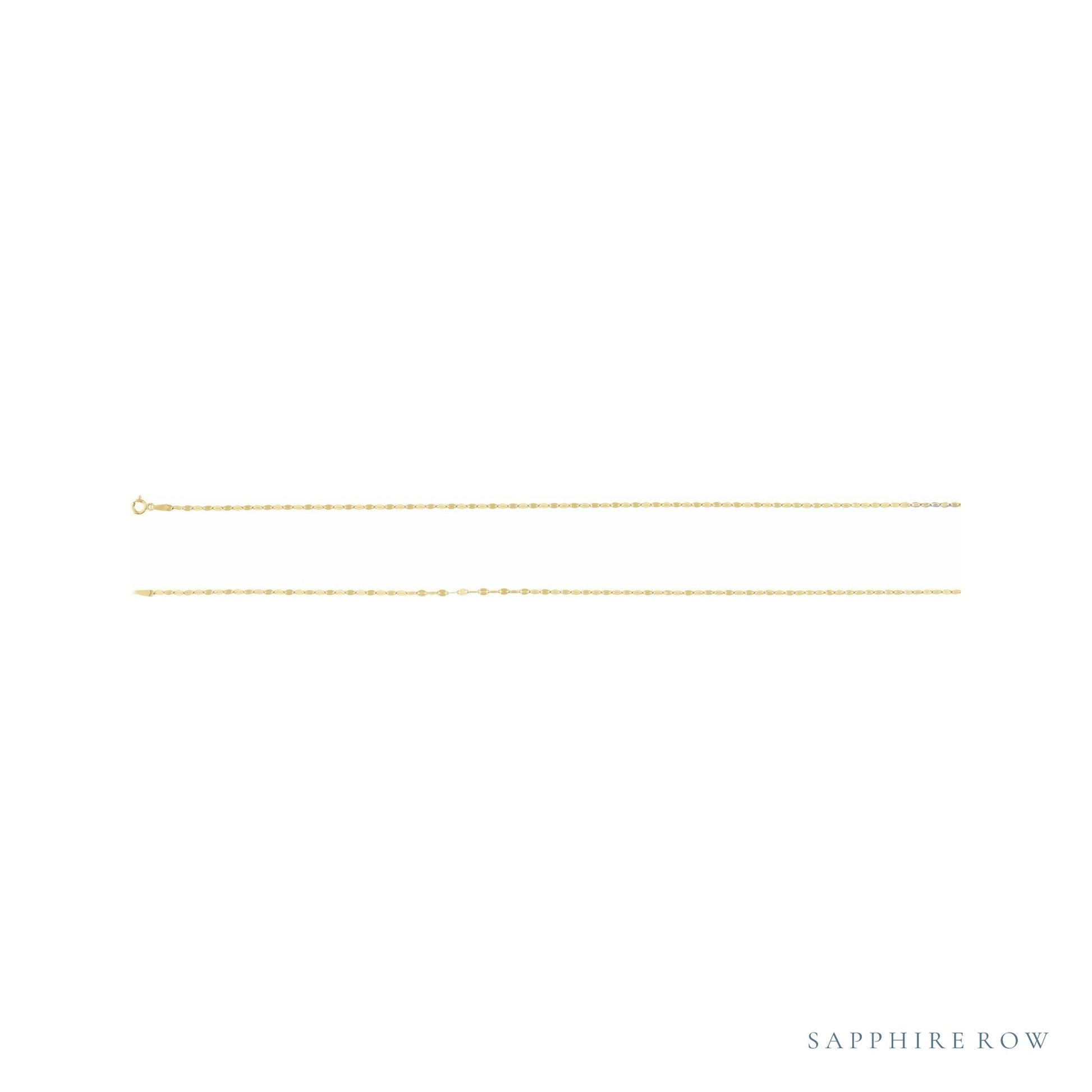 Sapphire Row Gold Keyhole Chain Necklace -  (view 3)