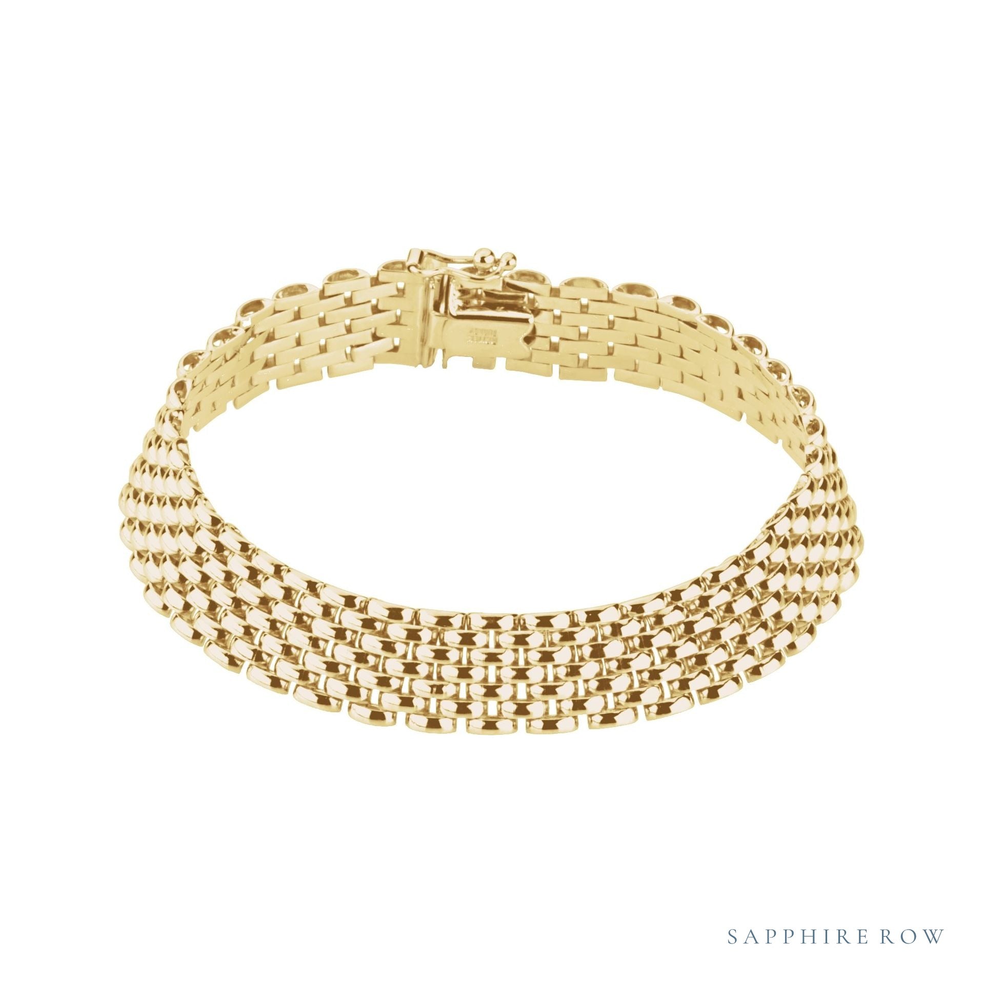 Sapphire Row Gold Panther Chain Necklace - Default Title