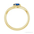 Sapphire Row Lab-Grown Gemstone Solitaire Wave Ring - Blue Sapphire, 14K Yellow Gold (view 2)