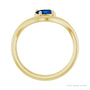Sapphire Row Lab-Grown Gemstone Solitaire Wave Ring - Blue Sapphire, 14K Yellow Gold (view 2)
