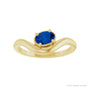 Sapphire Row Lab-Grown Gemstone Solitaire Wave Ring - Blue Sapphire, 14K Yellow Gold (view 3)