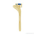 Sapphire Row Lab-Grown Gemstone Solitaire Wave Ring - Blue Sapphire, 14K Yellow Gold (view 4)