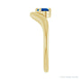 Sapphire Row Lab-Grown Gemstone Solitaire Wave Ring - Blue Sapphire, 14K Yellow Gold (view 4)