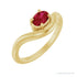 Sapphire Row Lab-Grown Gemstone Solitaire Wave Ring - Ruby, 14K Yellow Gold