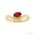 Sapphire Row Lab-Grown Gemstone Solitaire Wave Ring - Ruby, 14K Yellow Gold (view 3)