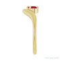 Sapphire Row Lab-Grown Gemstone Solitaire Wave Ring - Ruby, 14K Yellow Gold (view 4)