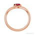 Sapphire Row Lab-Grown Gemstone Solitaire Wave Ring - Ruby, 14K Rose Gold (view 2)