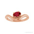 Sapphire Row Lab-Grown Gemstone Solitaire Wave Ring - Ruby, 14K Rose Gold (view 3)
