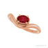 Sapphire Row Lab-Grown Gemstone Solitaire Wave Ring - Ruby, 14K Rose Gold (view 5)