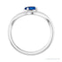 Sapphire Row Lab-Grown Gemstone Solitaire Wave Ring - Blue Sapphire, 14K White Gold (view 2)