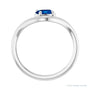 Sapphire Row Lab-Grown Gemstone Solitaire Wave Ring - Blue Sapphire, 14K White Gold (view 2)