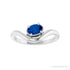 Sapphire Row Lab-Grown Gemstone Solitaire Wave Ring - Blue Sapphire, 14K White Gold (view 3)