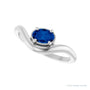 Sapphire Row Lab-Grown Gemstone Solitaire Wave Ring - Blue Sapphire, 14K White Gold (view 5)