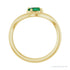 Sapphire Row Lab-Grown Gemstone Solitaire Wave Ring - Emerald, 14K Yellow Gold (view 2)