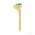 Sapphire Row Lab-Grown Gemstone Solitaire Wave Ring - Emerald, 14K Yellow Gold (view 4)