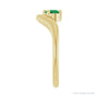 Sapphire Row Lab-Grown Gemstone Solitaire Wave Ring - Emerald, 14K Yellow Gold (view 4)