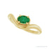 Sapphire Row Lab-Grown Gemstone Solitaire Wave Ring - Emerald, 14K Yellow Gold (view 5)