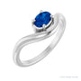 Sapphire Row Lab-Grown Gemstone Solitaire Wave Ring - Blue Sapphire, Platinum