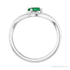 Sapphire Row Lab-Grown Gemstone Solitaire Wave Ring - Emerald, 14K White Gold (view 2)