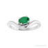 Sapphire Row Lab-Grown Gemstone Solitaire Wave Ring - Emerald, 14K White Gold (view 3)