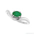 Sapphire Row Lab-Grown Gemstone Solitaire Wave Ring - Emerald, 14K White Gold (view 5)