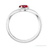 Sapphire Row Lab-Grown Gemstone Solitaire Wave Ring - Ruby, Platinum (view 2)