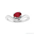 Sapphire Row Lab-Grown Gemstone Solitaire Wave Ring - Ruby, Platinum (view 3)