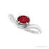 Sapphire Row Lab-Grown Gemstone Solitaire Wave Ring - Ruby, Platinum (view 5)
