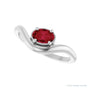 Sapphire Row Lab-Grown Gemstone Solitaire Wave Ring - Ruby, Platinum (view 5)