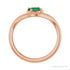 Sapphire Row Lab-Grown Gemstone Solitaire Wave Ring - Emerald, 14K Rose Gold (view 2)