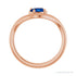 Sapphire Row Lab-Grown Gemstone Solitaire Wave Ring - Blue Sapphire, 14K Rose Gold (view 2)