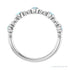 Sapphire Row Natural Gemstone Bead & Bezel Stacking Ring - Aquamarine, Platinum (view 2)