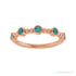 Sapphire Row Natural Gemstone Bead & Bezel Stacking Ring - Alexandrite, 14K Rose Gold (view 3)