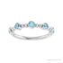 Sapphire Row Natural Gemstone Bead & Bezel Stacking Ring - Aquamarine, 14K White Gold (view 3)