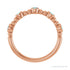 Sapphire Row Natural Gemstone Bead & Bezel Stacking Ring - Blue Zircon, 14K Rose Gold (view 2)