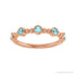 Sapphire Row Natural Gemstone Bead & Bezel Stacking Ring - Blue Zircon, 14K Rose Gold (view 3)