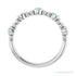 Sapphire Row Natural Gemstone Bead & Bezel Stacking Ring - Blue Zircon, Platinum (view 2)