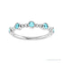 Sapphire Row Natural Gemstone Bead & Bezel Stacking Ring - Blue Zircon, Platinum (view 3)