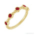 Sapphire Row Natural Gemstone Bead & Bezel Stacking Ring - Ruby, 14K Yellow Gold