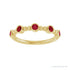 Sapphire Row Natural Gemstone Bead & Bezel Stacking Ring - Ruby, 14K Yellow Gold (view 3)