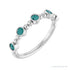 Sapphire Row Natural Gemstone Bead & Bezel Stacking Ring - Alexandrite, 14K White Gold