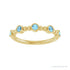 Sapphire Row Natural Gemstone Bead & Bezel Stacking Ring - Aquamarine, 14K Yellow Gold (view 3)