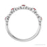 Sapphire Row Natural Gemstone Bead & Bezel Stacking Ring - Mozambique Garnet, Platinum (view 2)