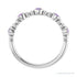Sapphire Row Natural Gemstone Bead & Bezel Stacking Ring - Amethyst, Platinum (view 2)