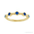 Sapphire Row Natural Gemstone Bead & Bezel Stacking Ring - Blue Sapphire, 14K Yellow Gold (view 3)