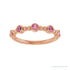 Sapphire Row Natural Gemstone Bead & Bezel Stacking Ring - Pink Tourmaline, 14K Rose Gold (view 3)